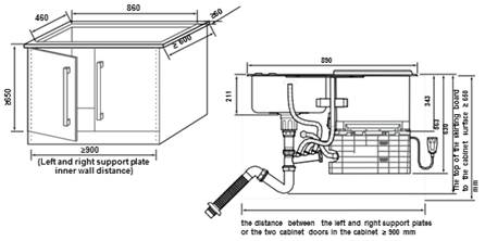 Máy rửa chén Hafele kết hợp chậu rửa HDW-SĐ90A MSP 539.20.530