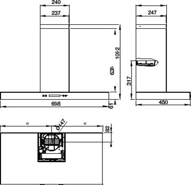 Máy hút mùi Hafele gắn tường W170B MSP 539.81.168