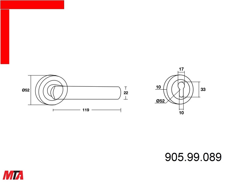 Bộ khóa cửa Bauma Hafele BM066 MSP 911.84.113 tay gạt phân thể