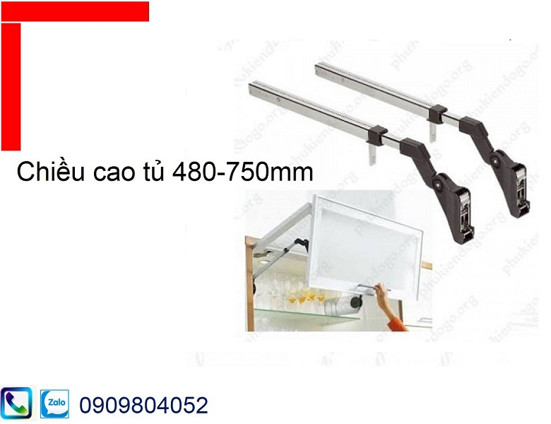 Bộ cánh tay nâng Blum Aventos HF 20F3200 chiều cao tủ 480-570mm