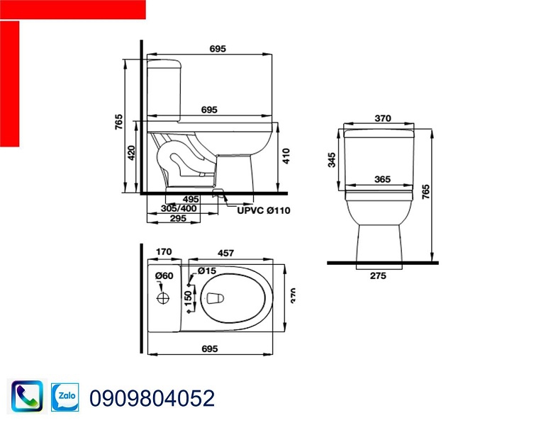 Bồn cầu hai khối Sapporo Hafele 588.79.404