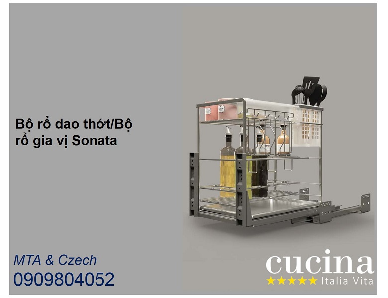 Kệ để gia vị Inox 304 Cucina Sonata 549.20.031 R.164xS.475xC.460mm