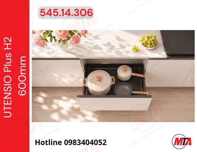 Rổ kéo xoong nồi Hafele UTENSIO Plus H2 545.14.306 - Phụ kiện cho tủ bếp dưới rộng 600mm