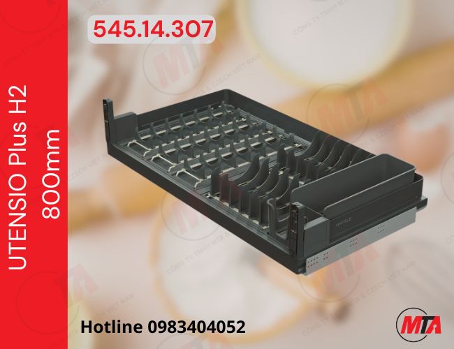 Rổ kéo bát đĩa Hafele UTENSIO Plus H2 545.14.307 - Phụ kiện bếp cho tủ dưới rộng 700mm