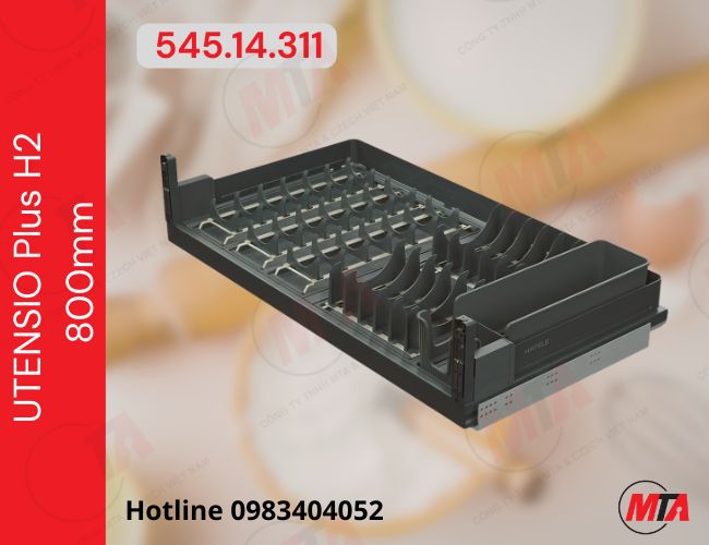 Rổ kéo bát đĩa Hafele UTENSIO Plus H2 545.14.311 - Phụ kiện bếp cho tủ dưới rộng 900mm