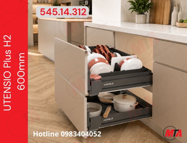Rổ kéo xoong nồi Hafele UTENSIO Plus H2 545.14.312 - Phụ kiện cho tủ dưới rộng 900mm