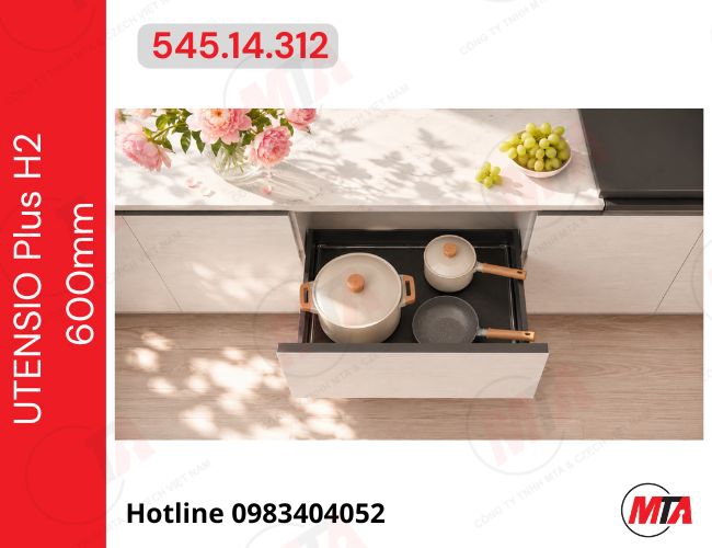 Rổ kéo xoong nồi Hafele UTENSIO Plus H2 545.14.312 - Phụ kiện cho tủ dưới rộng 900mm