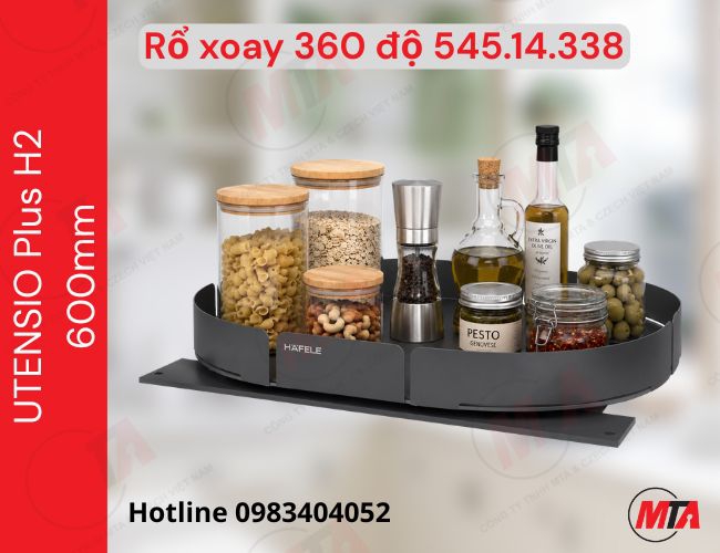 Mâm xoay Hafele UTENSIO Plus H2 545.14.338 - Phụ kiện tủ dưới xoay 360° cho tủ rộng 600mm