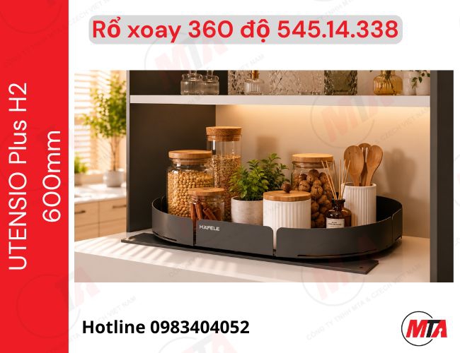 Mâm xoay Hafele UTENSIO Plus H2 545.14.338 - Phụ kiện tủ dưới xoay 360° cho tủ rộng 600mm