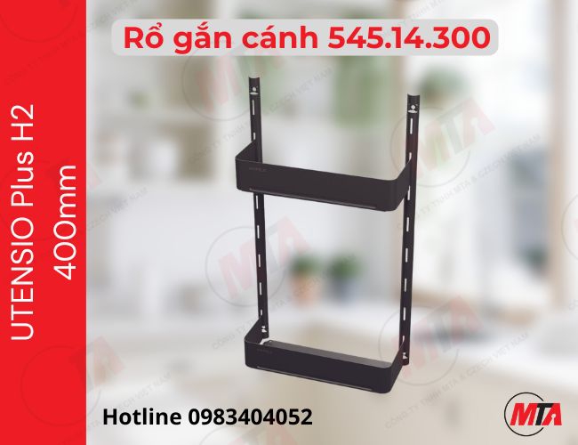 Rổ gắn cánh Hafele UTENSIO Plus H2 545.14.300 - Phụ kiện gắn cánh cho tủ 400mm