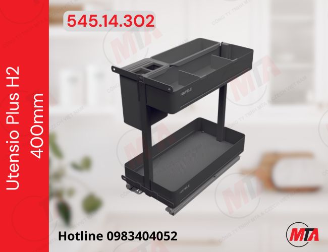 Kệ gia vị Hafele UTENSIO Plus H2 545.14.302 - Cho tủ bếp dưới rộng 400mm