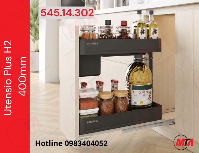 Kệ gia vị Hafele UTENSIO Plus H2 545.14.302 - Cho tủ bếp dưới rộng 400mm