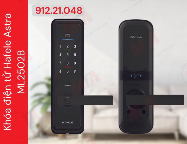 Khóa điện tử Hafele Astra ML2502B MSP 912.21.048 - Khóa thông minh kết nối App dành cho cửa gỗ mở xoay