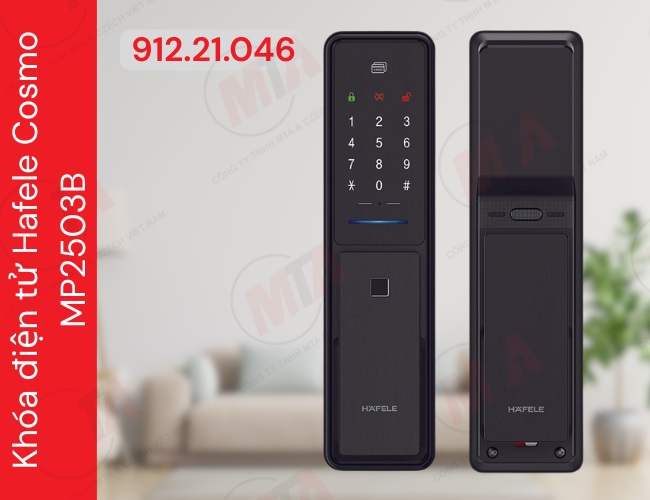 Khóa điện tử Hafele Cosmo MP2503B MSP 912.21.046 - Khóa thông minh kết nối App dành cho cửa gỗ mở xoay