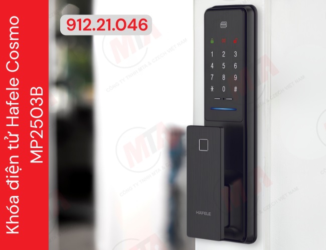 Khóa điện tử Hafele Cosmo MP2503B MSP 912.21.046 - Khóa thông minh kết nối App dành cho cửa gỗ mở xoay