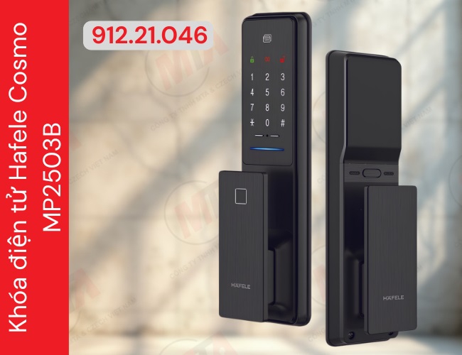Khóa điện tử Hafele Cosmo MP2503B MSP 912.21.046 - Khóa thông minh kết nối App dành cho cửa gỗ mở xoay
