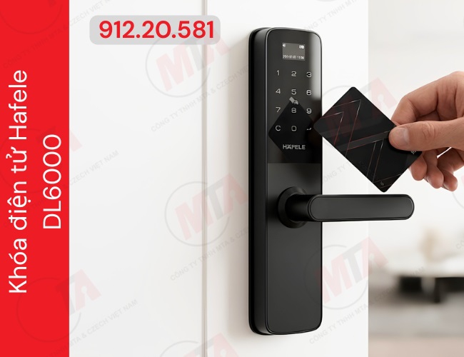 Khóa điện tử Hafele DL6000 MSP 912.20.581 - Khóa thông minh kết nối App dành cho cửa gỗ mở xoay