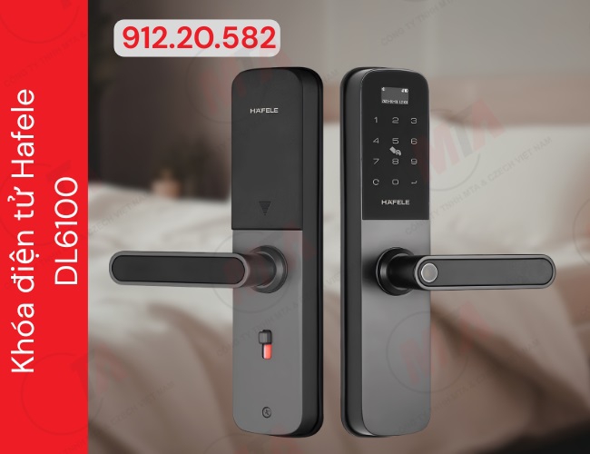 Khóa điện tử Hafele DL6100 MSP 912.20.582 - Khóa thông minh kết nối App dành cho cửa gỗ mở xoay