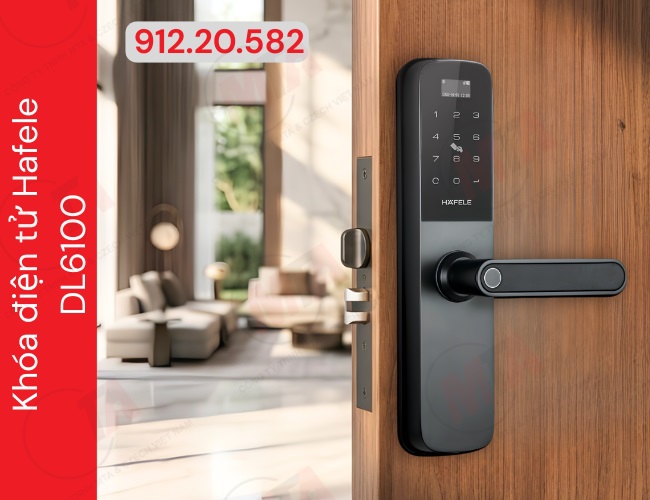 Khóa điện tử Hafele DL6100 MSP 912.20.582 - Khóa thông minh kết nối App dành cho cửa gỗ mở xoay