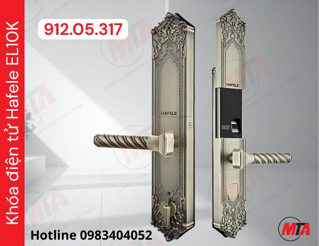 Khóa điện tử Hafele EL10K MSP 912.05.317 - Khóa thông minh phong cách cổ điển dành cho cửa gỗ