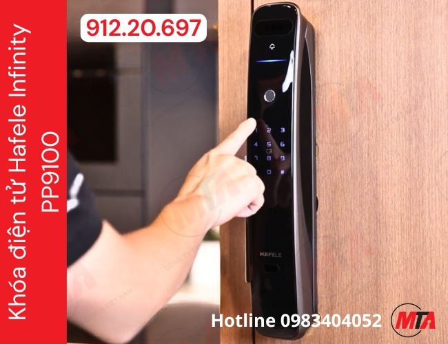 Khóa điện tử Hafele Infinity PP9100 MSP 912.20.697 - Giải pháp kiểm soát ra vào thông minh với Face ID và App