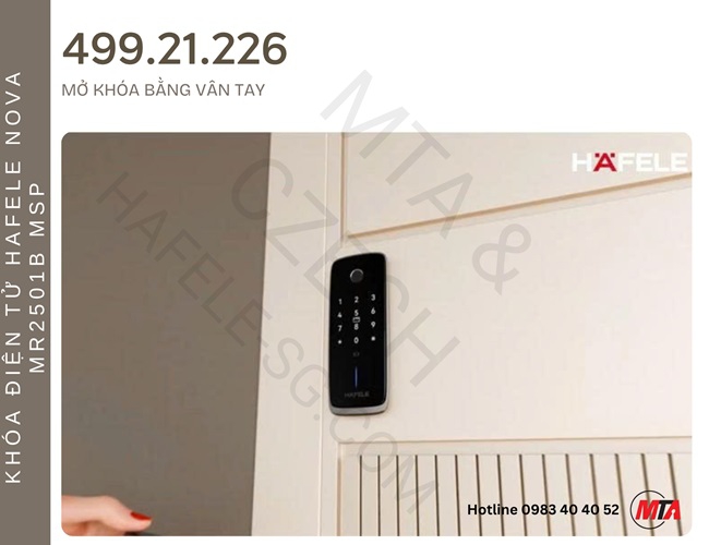 Khóa điện tử Hafele Nova MR2501B MSP 499.21.226 – Khóa thông minh kết nối App dành cho cửa gỗ mở xoay và cửa trượt