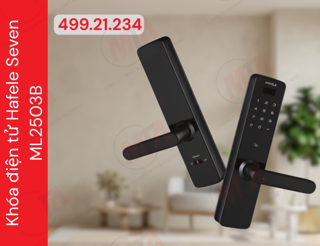 Khóa điện tử Hafele Seven ML2503B MSP 499.21.234 - Khóa thông minh kết nối App dành cho cửa gỗ mở xoay