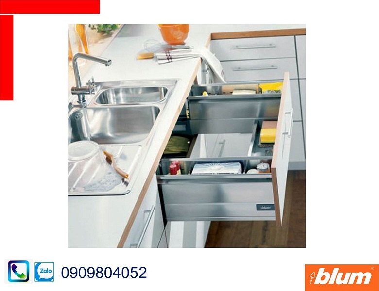 Ngăn kéo chậu rửa Blum Sink Cabinet Tandembox màu xám