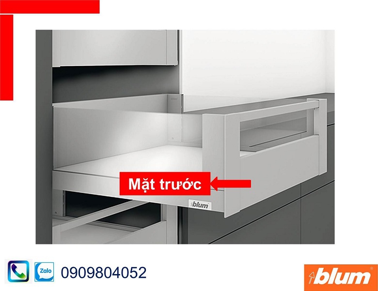 Phụ kiện Blum ZV7.1043C01 mặt trước cho ray hộp âm màu trắng