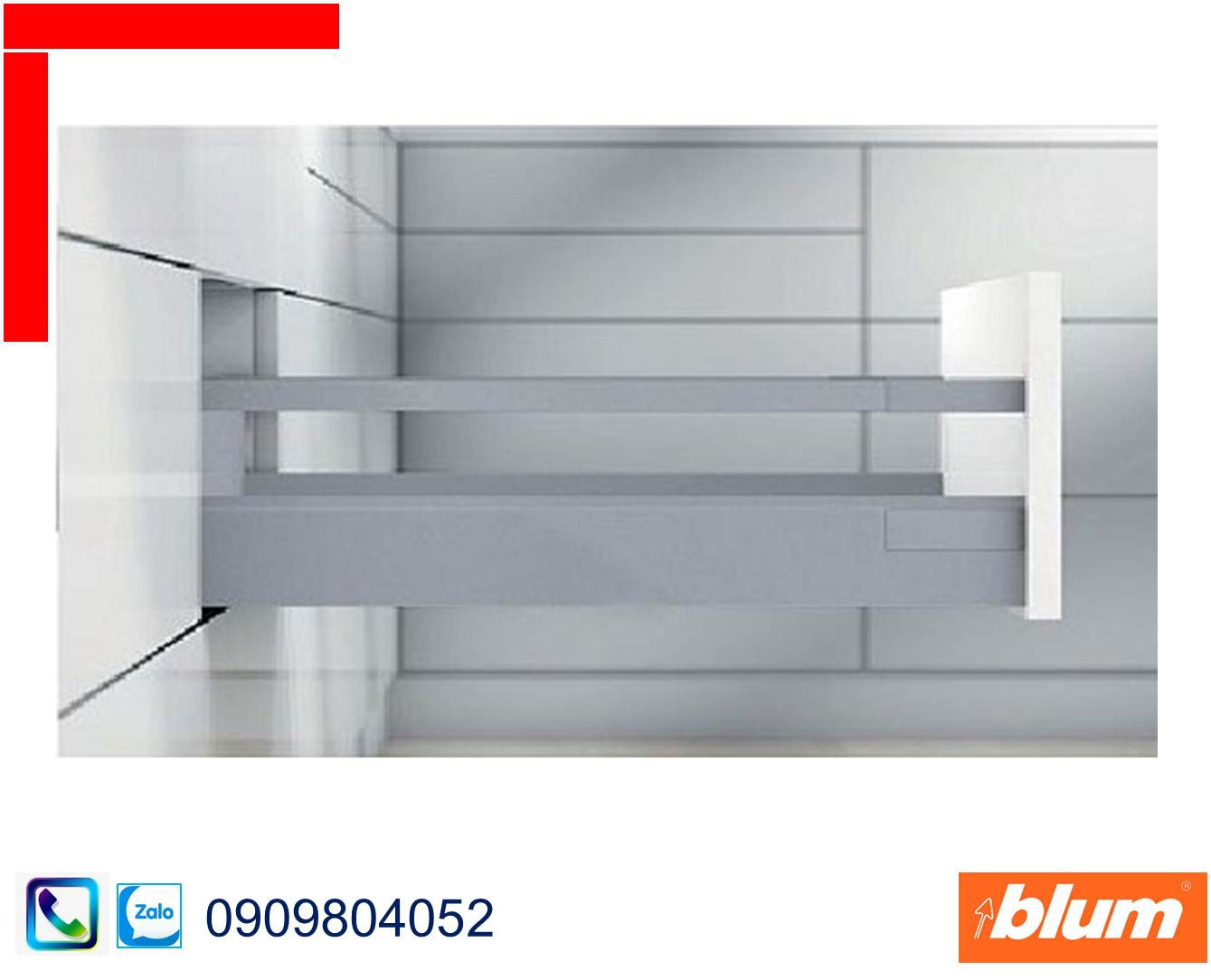 Ray hộp Blum X2 Antaro màu xám có thanh nâng cấp chiều cao 173mm