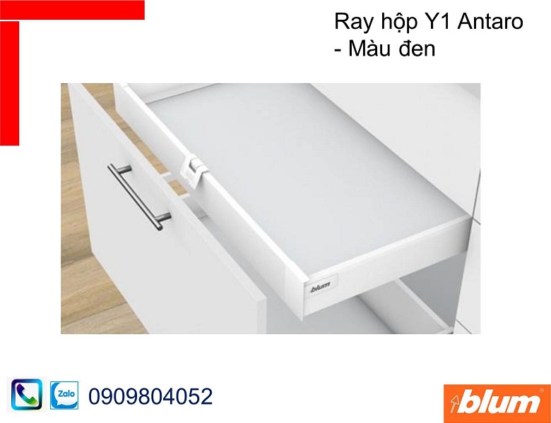 Ray hộp âm Blum Y1 Antaro màu đen chiều cao 83mm