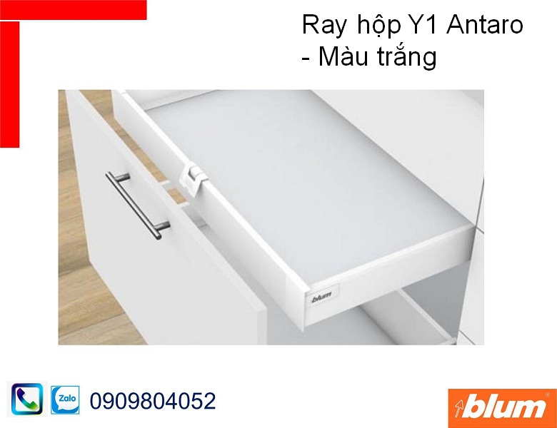 Ray hộp âm Blum Y1 Antaro màu trắng chiều cao 83mm