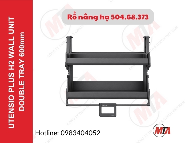Rổ nâng hạ Hafele Utensio Plus H2  504.68.373 - Kệ nâng hạ 2 tầng cho tủ treo 600mm