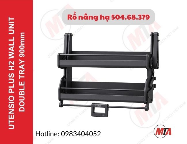 Rổ nâng hạ Hafele Utensio Plus H2 504.68.379 - Kệ nâng hạ 2 tầng cho tủ treo 900mm
