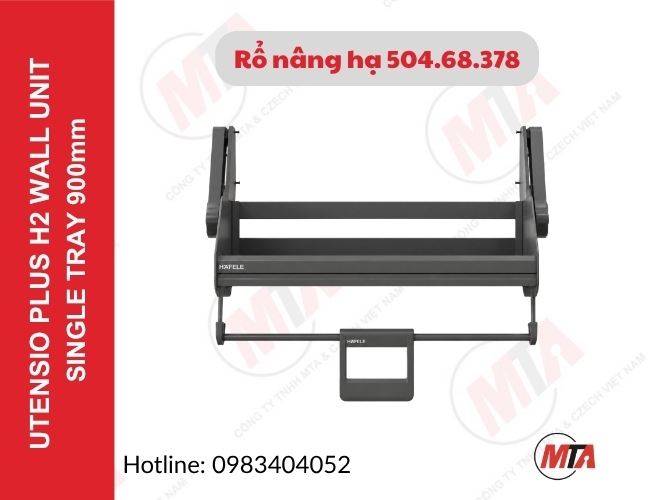 Rổ nâng hạ Hafele Utensio Plus H2 504.68.378 - Kệ nâng hạ 1 tầng cho tủ treo 900mm