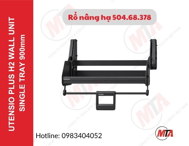 Rổ nâng hạ Hafele Utensio Plus H2 504.68.378 - Kệ nâng hạ 1 tầng cho tủ treo 900mm