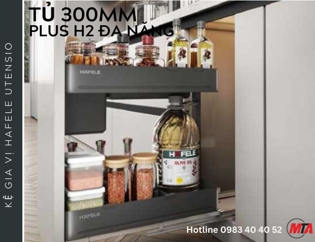 Kệ gia vị đa năng Hafele Utensio 545.14.301 cho tủ bếp rộng 300mm