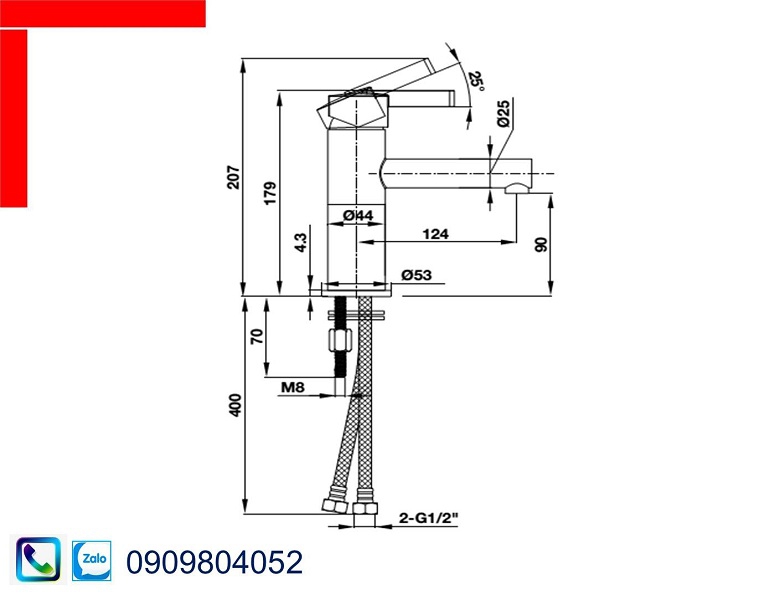 Vòi Lavabo Hafele 495.61.143 vòi trộn Roots chiều cao 90mm