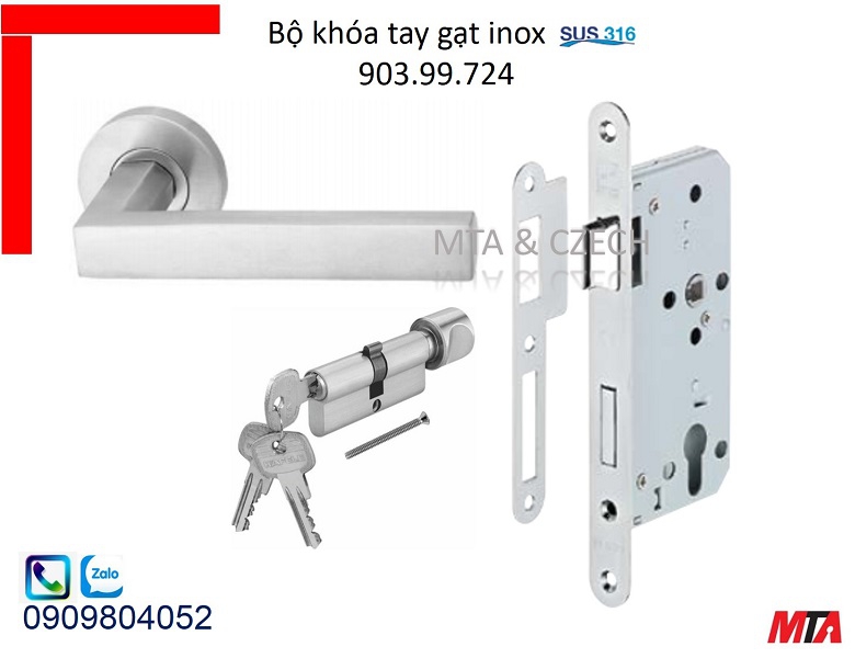 Bộ khóa tay gạt hafele MSP 903.99.724 inox316 chiều dài tay135mm