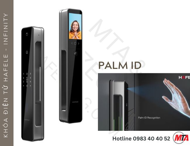 Khóa điện tử Hafele Infinity PP2502W MSP 499.21.223 – Mở khóa bằng lòng bàn tay và nhận diện khuôn mặt
