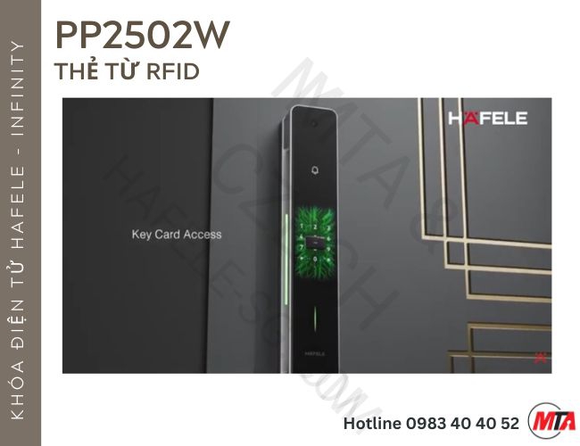 Khóa điện tử Hafele Infinity PP2502W MSP 499.21.223 – Mở khóa bằng lòng bàn tay và nhận diện khuôn mặt