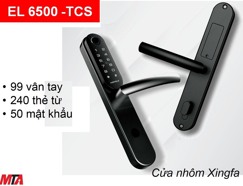 Khóa vân tay hafele EL6500 TCS 912.20.120 cho cửa  Xingfa mở ra ngoài