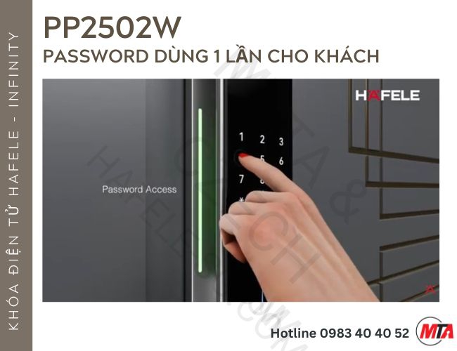 Khóa điện tử Hafele Infinity PP2502W MSP 499.21.223 – Mở khóa bằng lòng bàn tay và nhận diện khuôn mặt