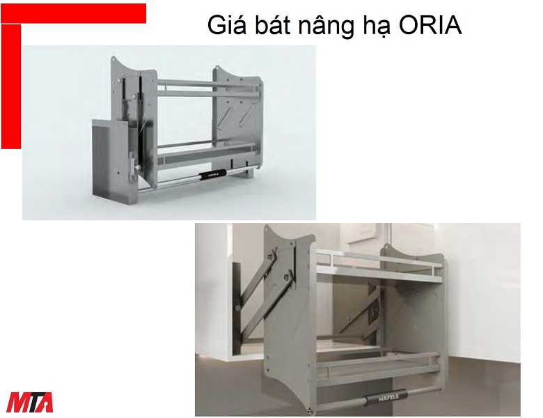 Giá bát đĩa nâng hạ Kosmo Hafele MSP 504.76.817 Oria tủ rộng 800mm