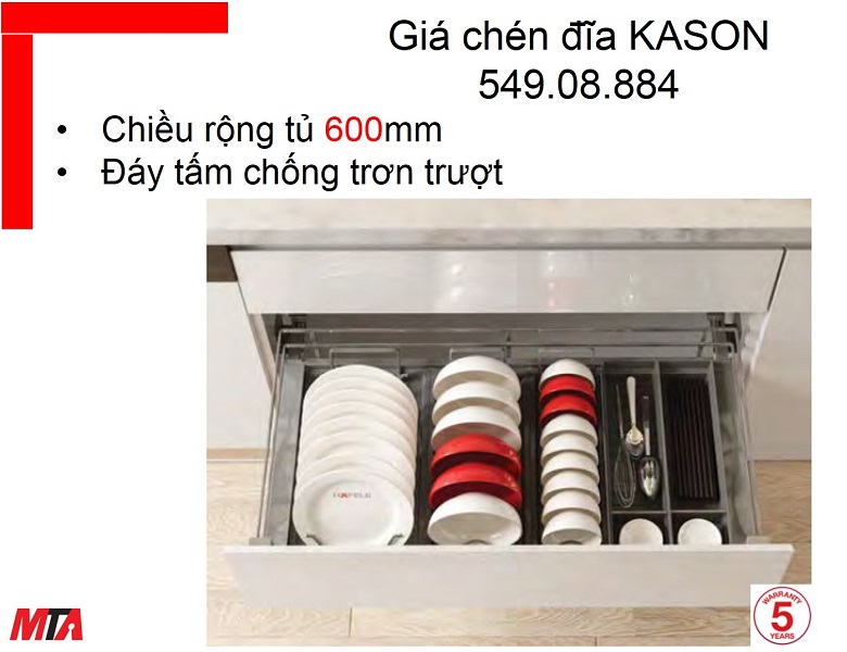 Giá để bát đĩa Hafele Kosmo MSP 549.08.884 KASON FLEX tủ rộng 600mm