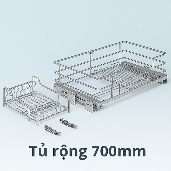 Giá đựng bát đĩa Hafele Kosmo-P Inox304 549.04.045 dòng Kason flex nan oval tủ rộng 700mm