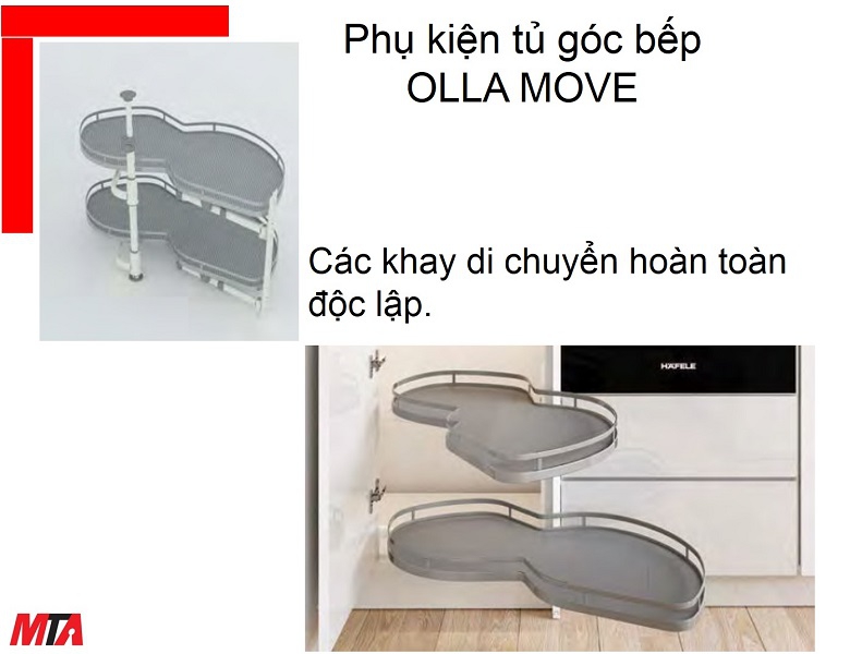 Mâm xoay tủ bếp Hafele Kosmo MSP 541.01.814 Olla move mở trái