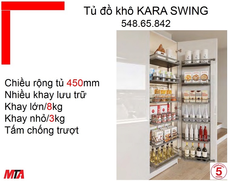 Tủ đồ khô Hafele Kosmo MSP 548.65.842 Kara Swing tủ rộng 450mm