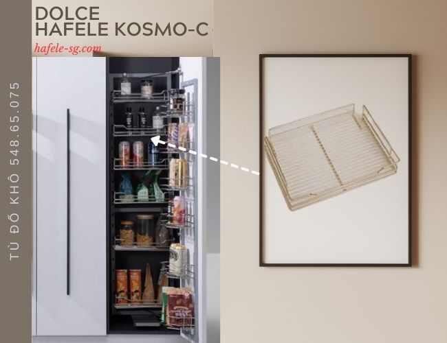 Tủ Đồ Khô Hafele Kosmo-C Dolce 548.65.075 – 12 Rổ Inox 304 tủ rộng 650mm