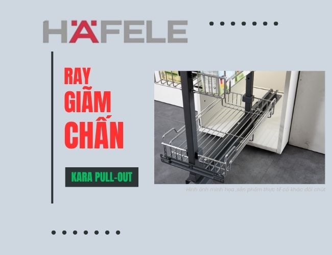 Tủ đồ khô Hafele Kosmo-P 595.71.047 dòng Kara-Pull Inox 304 – Ray Smuso giảm chấn, giải pháp tủ rộng 400 mm
